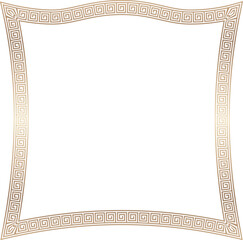 Square shape vintage frames meander frame Greek key pattern Greek meander greek fret golden frame gold picture frame gold borders Luxury decorative retro badge element