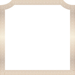 Square shape vintage frames meander frame Greek key pattern Greek meander greek fret golden frame gold picture frame gold borders Luxury decorative retro badge element