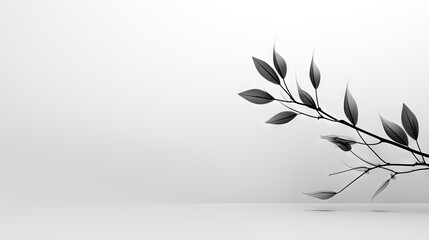 Abstract gentle natural transparent leaves, branches, flowers, with a cyber silverpoint impression. Great as wallpaper, background. Generative AI, AI