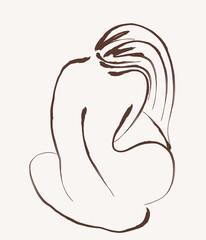 Logo design element. Feminine concept illustration. Flat style design stock sketch. International Women s Day concept for card, poster, banner and other users