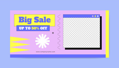 Trendy sale banner template