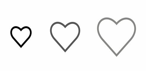 Collection of heart illustrations, Love symbol icon set, love symbol vector.