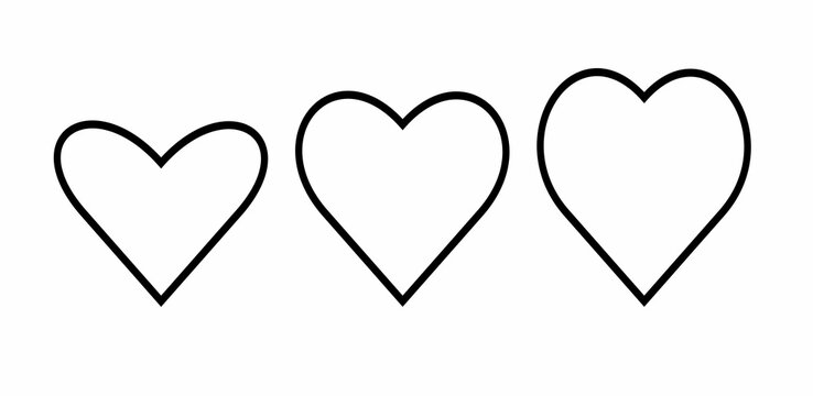 Collection of heart illustrations, Love symbol icon set, love symbol vector.