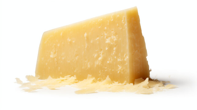 Parmesan Cheese on Isolated White Background
