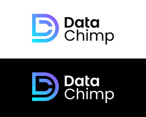 DC letters monogram technology industry logo design.