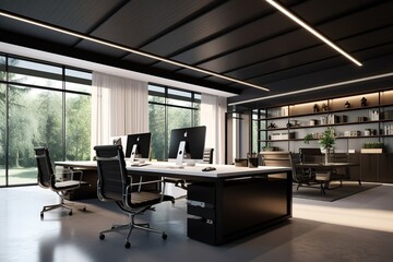 Contemporary office spaces, stylish and functional.