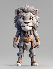 cartoon lion with muscular body