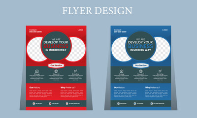 Vector Corporate creative colorful business flyer template design set