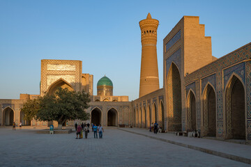 September evening in the courtyard of the ancient Po-i-Kalyan madrasah. Bukhara, Uzbekistan