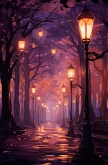 street lanterns from the tree