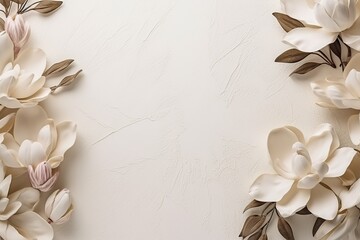 Experience the beauty of magnolias flatlay