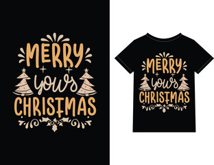 Merry Christmas creative t-shirt design vector file. Ready to print