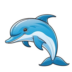 A simple vector of dolphin, transparent background