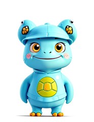 Fototapeta premium 3d rendered illustration of a cute cartoon hippo with soccer ball 