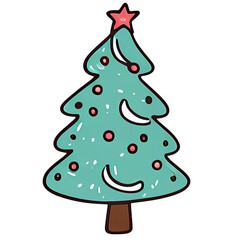 Fototapeta premium Christmas Winter Doodles 