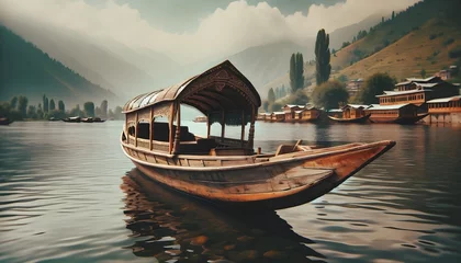 Fototapete Kashmiri boats on the lake © chand