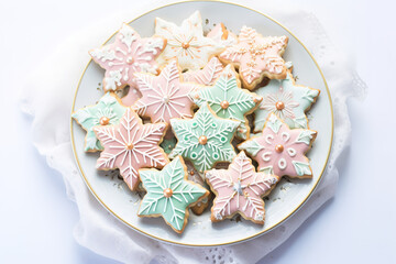 Obraz na płótnie Canvas Pastel Christmas Cookies