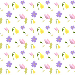 Flower seamless pattern multicolor wrapping paper retro style vector background print for fabric