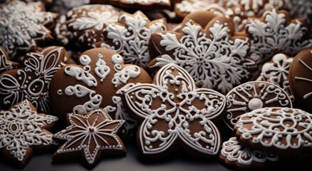 Fototapeta premium gingerbread cookies with toppings on a table
