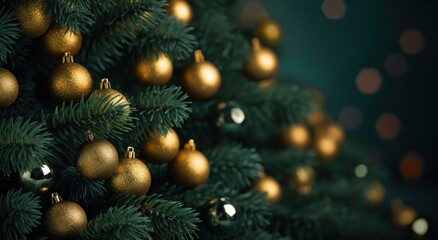 a close up of a gold christmas tree