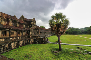 Fototapeta na wymiar View of the Outer grounds of the Angkor Wat temple complex at Siem Reap, Cambodia, Asia