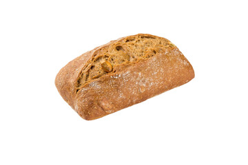 Crispy grain bun isolated on a white background