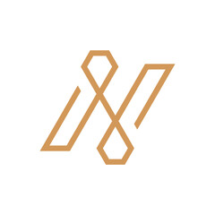 Letter N diamond creative line logo design