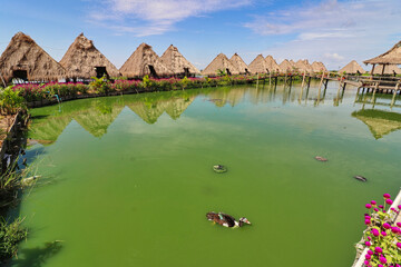 Village on outskirts of Siem Reap for ecotourism purposes at Siem Reap, Cambodia, Asia