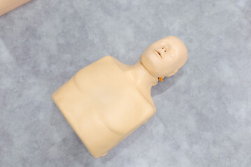 Resuscitation training dummy Designed to train in correct basic life-saving skills.
