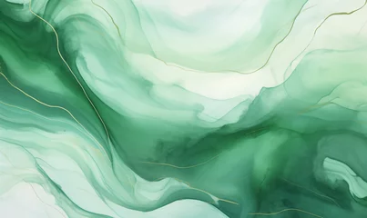 Tapeten Marble green turquoise malachite abstract design. Beautiful ink texture. Green wavy marble aquarel background. Modern art. Invitation wedding card template. © pijav4uk