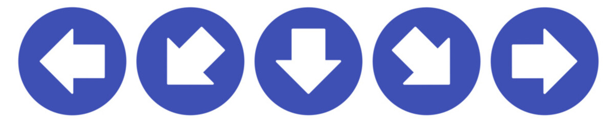 transparent arrow icon for enter and exit way with blue color