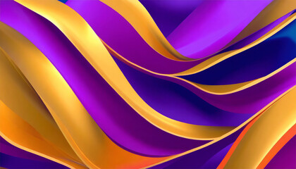 Abstract background with golden and purple wavy lines.