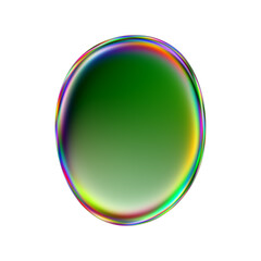 Iridescent blob shape. Abstract multicolor design element isolated on a transparent background.