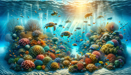 Obraz na płótnie Canvas Underwater Wonders - Coral Reef Ecosystem
