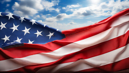 american flag background with empty space for text - obrazy, fototapety, plakaty