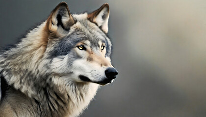 Naklejka na ściany i meble gray wolf portrait hd 8k wallpaper stock photographic image