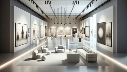Obraz premium Modern Art Elegance: Sophisticated Gallery Space