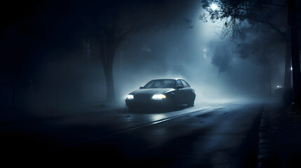 Fototapeta na wymiar car driving at night