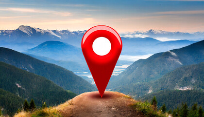 red pin point map address location pointer symbol - obrazy, fototapety, plakaty
