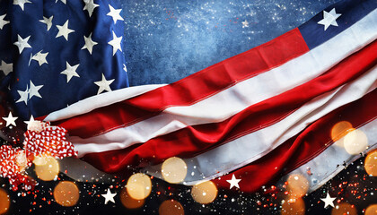 american flag background for memorial day or 4th of july - obrazy, fototapety, plakaty