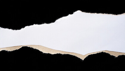 close up of a white ripped piece of paper with copyspace torn paper isolated png - obrazy, fototapety, plakaty
