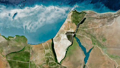israel and palestine map in satellite photo elements of this image furnished by nasa