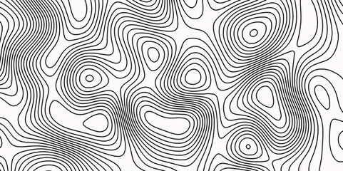 Black-white background from Ocean topographic line map with curvy wave isolines vector Natural printing illustrations of maps Abstract Geometric background. Natural printing illustrations of maps 