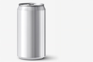 Aluminum soda can mockup. Metal can, front view.