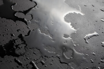 abstract background of wet black clean painted surface - close-up with selective focus
