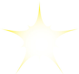 Gelber Stern mit Farbverlauf zur Mitte, mit scharfem Rand, transparenter Innenfläche und Hintergrund - als Überlagerung, Overlay und anderweitigen Gestaltungsmöglichkeiten - obrazy, fototapety, plakaty