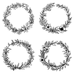 Wreath svg, wreath png, floral wreath, wedding svg, wedding png, wedding illustration, frame, border, ornament, vector, pattern, design, floral, decoration, set, vintage, illustration, flower, element