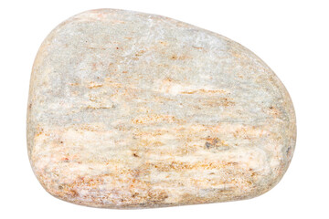 Top view of single red pebble