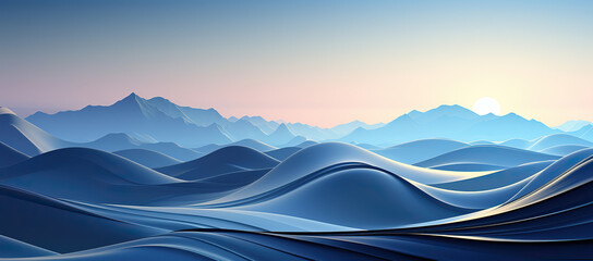 Serenity in Blue: Waves Meeting Snow-Capped Mountains