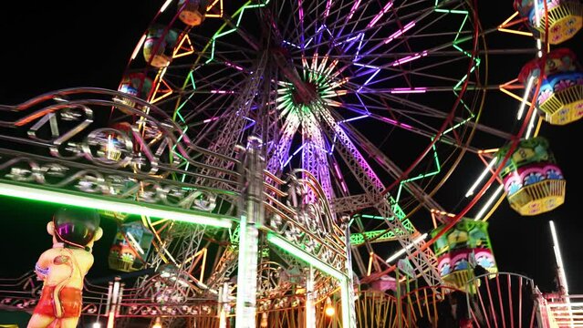 Amusement park at night karnataka india